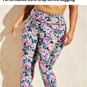 Torrid Floral Ankle Leggings - Black and Pink